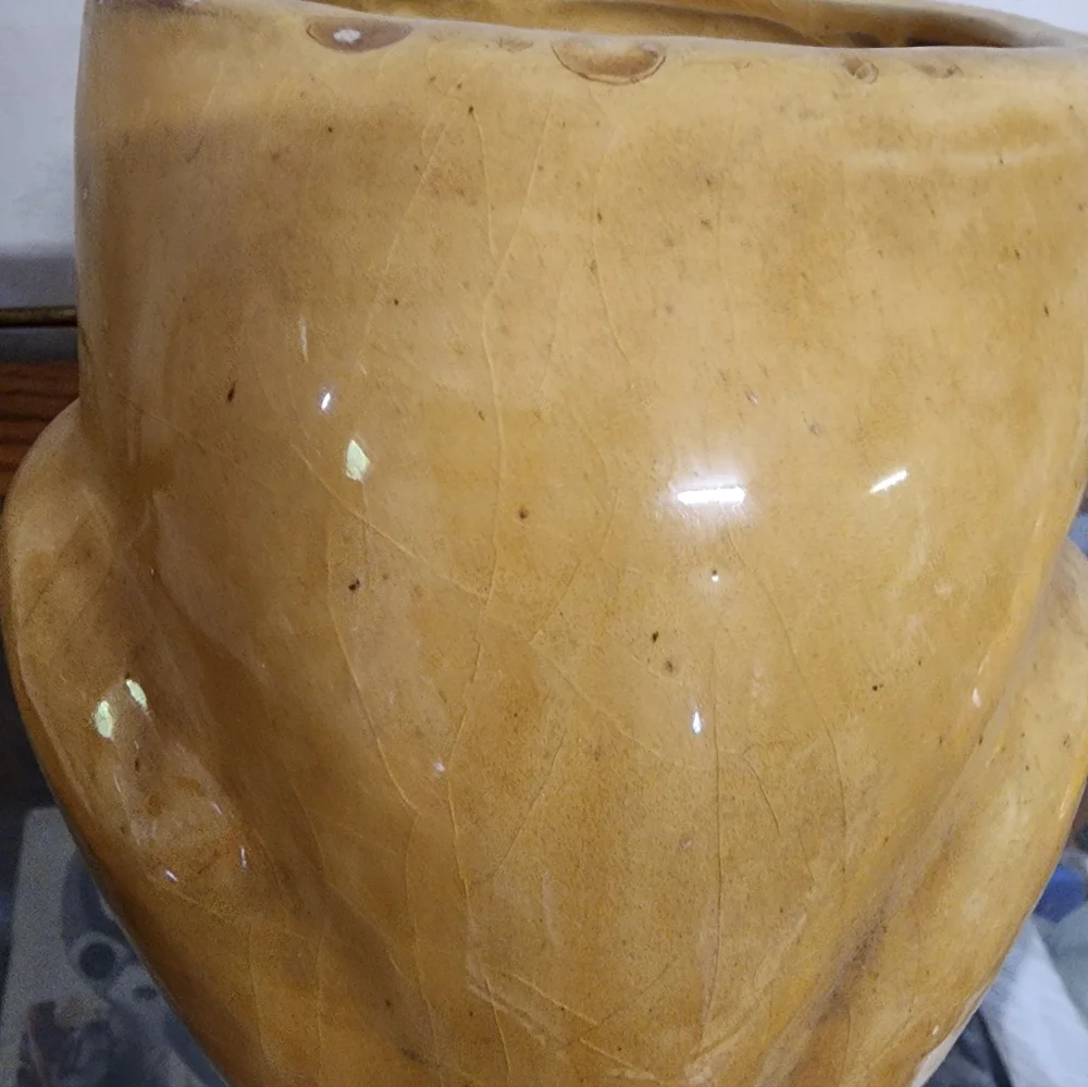 Vintage Ceramic Dog Treat Jar with Yellow Lid